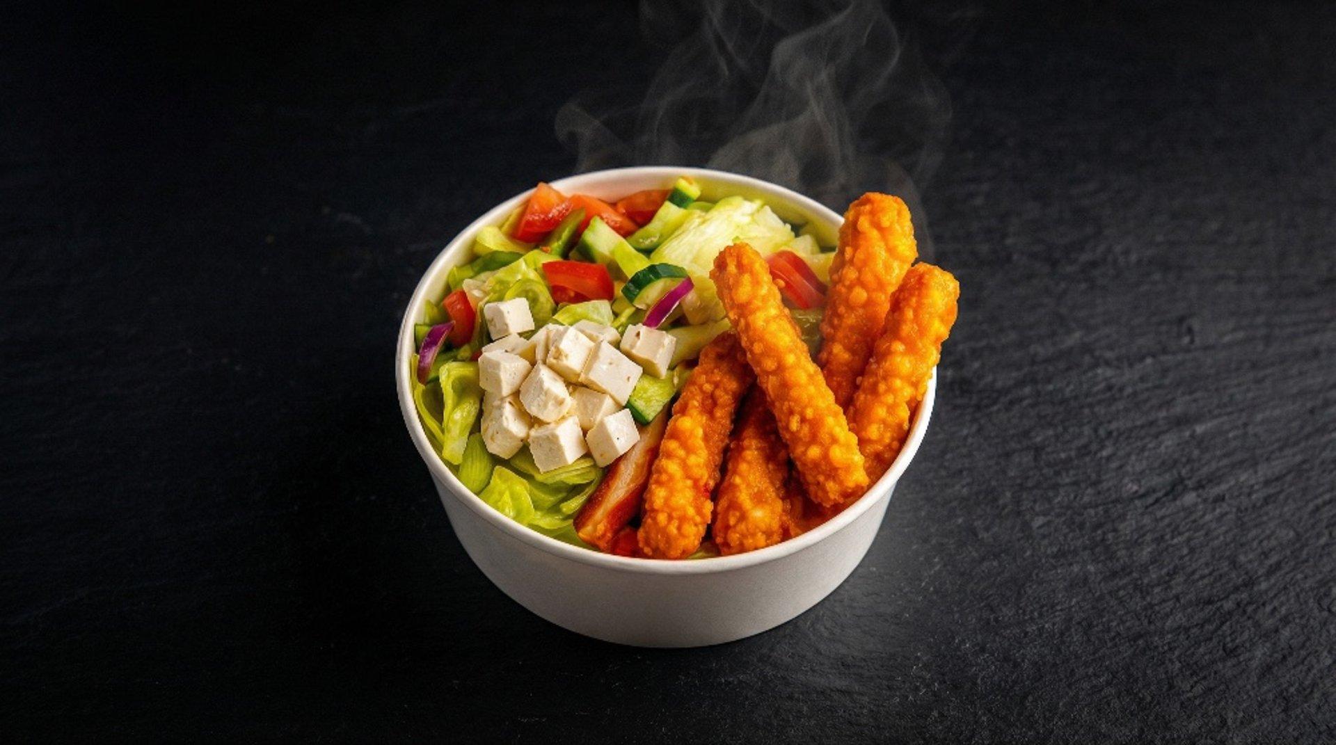 Krõbeda kana salat fetaga