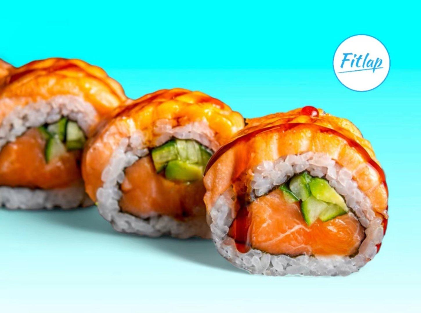 127. Tervislik Lõhe maki (küpsetatud) 8 tk.(375 kcal)