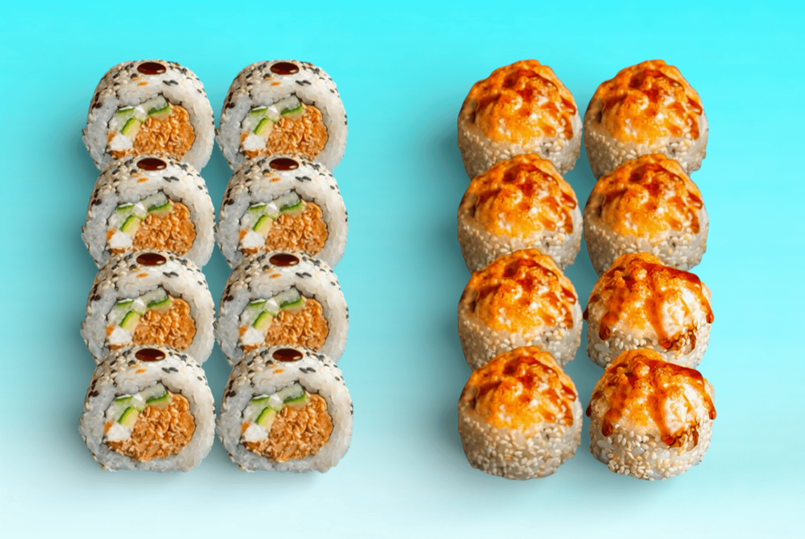 306.Combo Volcano + Teriyaki maki (16 tk)