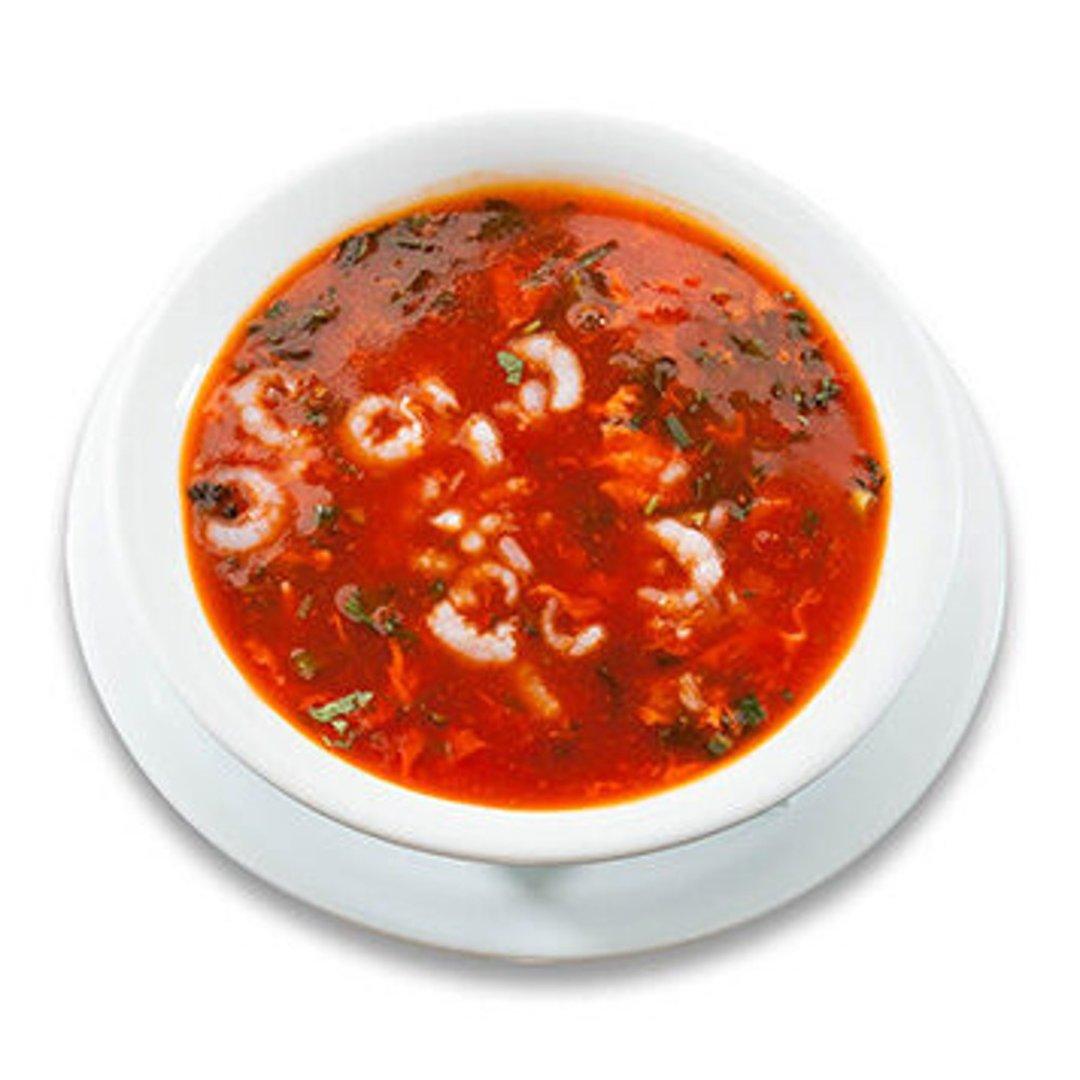 35. Острый томатный суп с морепродуктами. 🌶️