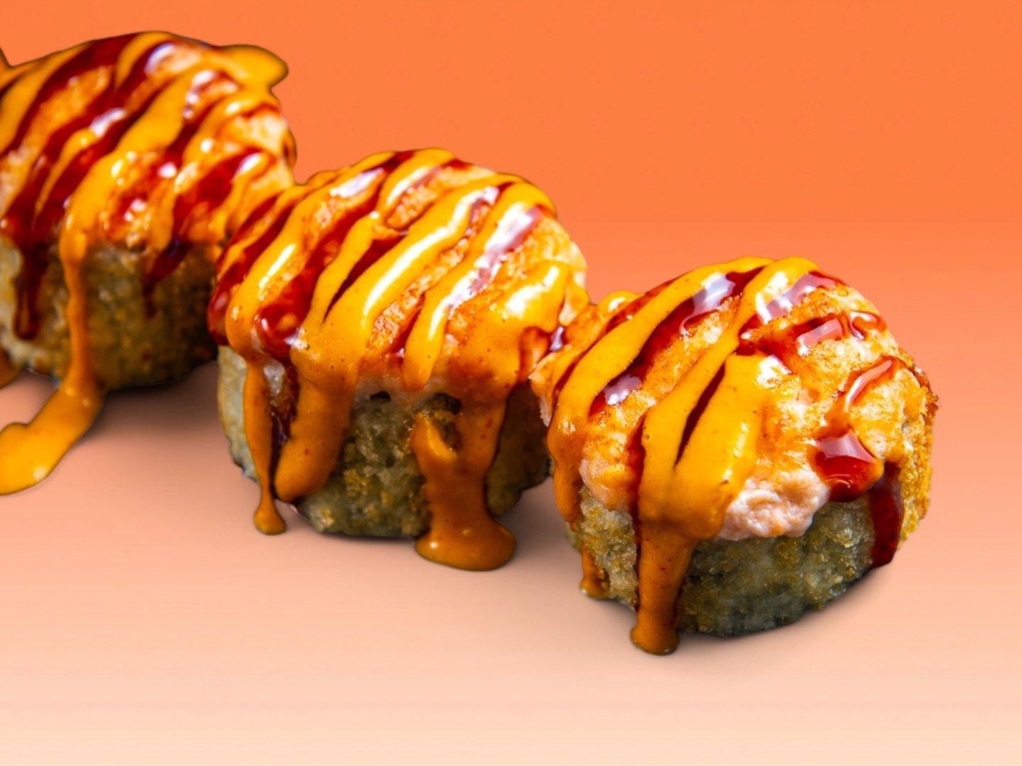 314.Baked Salmon Tempura maki 8tk (vürtsikas)