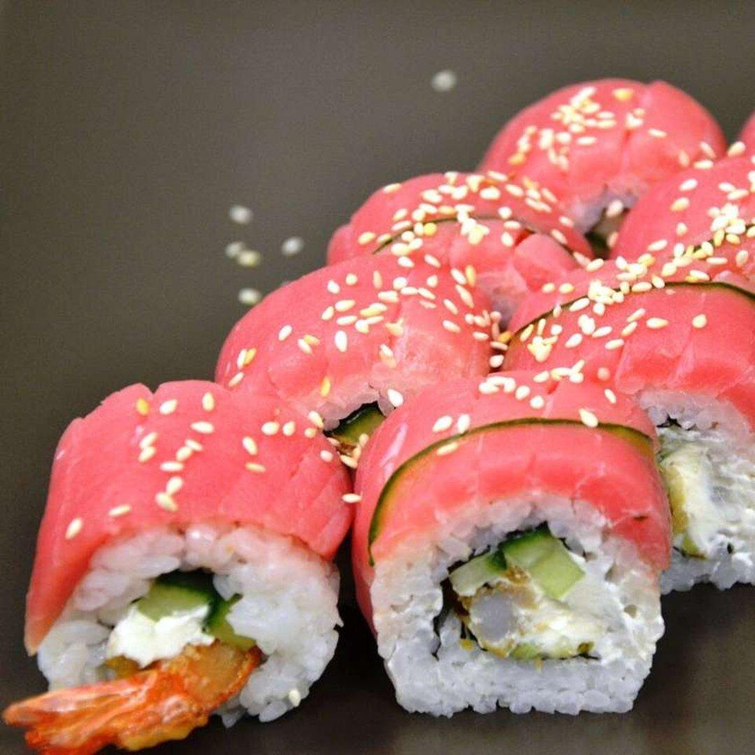 60. Tuna & Tempura prawn maki 8 pcs