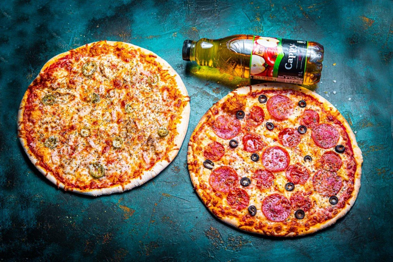 Pizza Bravo(28cm)+Pizza USA(28cm)+ Mahl 1L