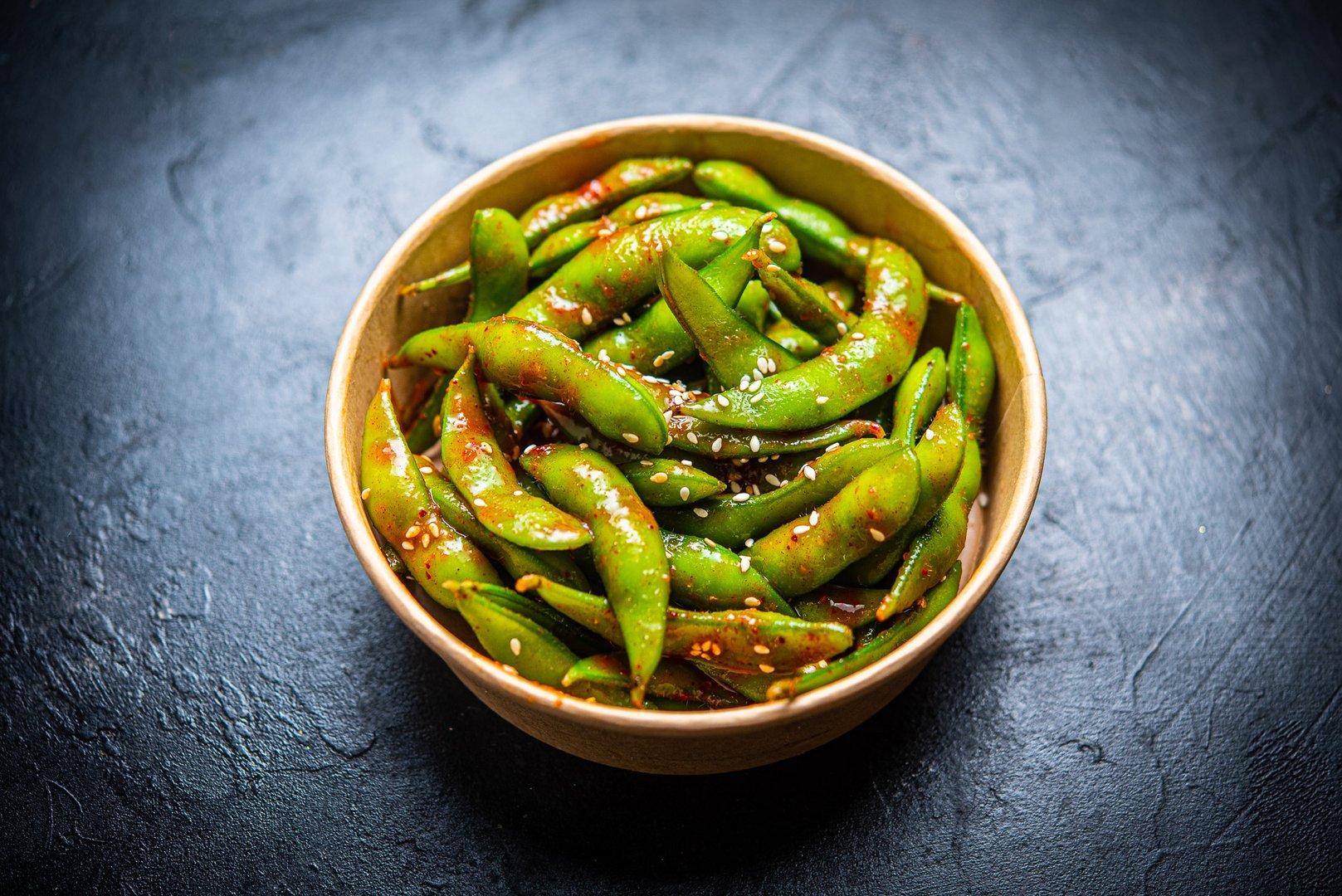 Edamame with Kimchi sauce